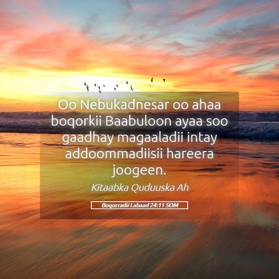 Picture 05 - Boqorradii Labaad 24:11 SOM - Oo Nebukadnesar oo ahaa boqorkii Baabuloon ayaa - Bible Verse Picture