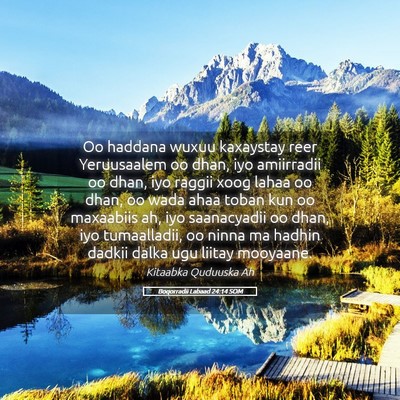 Picture 05 - Boqorradii Labaad 24:14 SOM - Oo haddana wuxuu kaxaystay reer Yeruusaalem oo - Bible Verse Picture