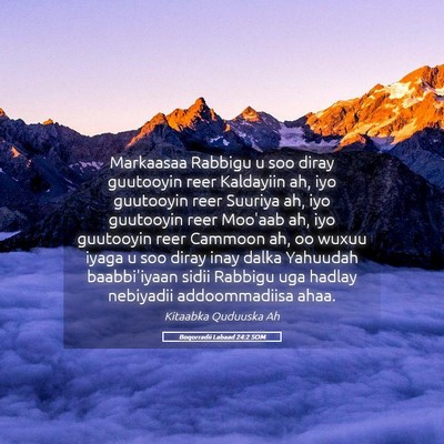 Picture 05 - Boqorradii Labaad 24:2 SOM - Markaasaa Rabbigu u soo diray guutooyin reer - Bible Verse Picture