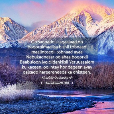 Picture 05 - Boqorradii Labaad 25:1 SOM - Oo sannaddii sagaalaad oo boqornimadiisa bishii - Bible Verse Picture