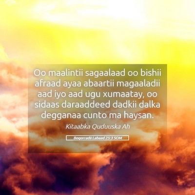 Picture 05 - Boqorradii Labaad 25:3 SOM - Oo maalintii sagaalaad oo bishii afraad ayaa - Bible Verse Picture