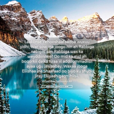 Picture 05 - Boqorradii Labaad 3:11 SOM - Laakiinse Yehooshaafaadba wuxuu yidhi, War sow ma - Bible Verse Picture