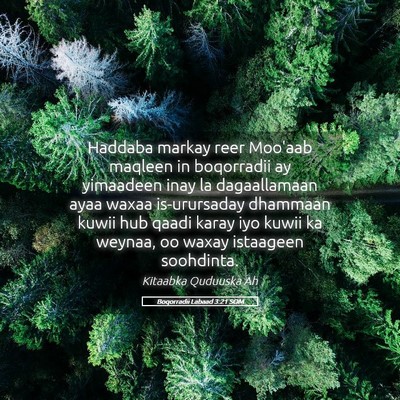 Picture 05 - Boqorradii Labaad 3:21 SOM - Haddaba markay reer Moo'aab maqleen in boqorradii - Bible Verse Picture