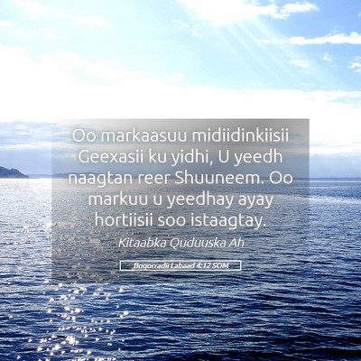 Picture 05 - Boqorradii Labaad 4:12 SOM - Oo markaasuu midiidinkiisii Geexasii ku yidhi, U - Bible Verse Picture