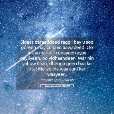 Picture 05 - Boqorradii Labaad 4:40 SOM - Sidaas daraaddeed raggii bay u soo gureen inay - Bible Verse Picture