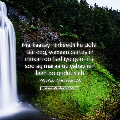 Picture 05 - Boqorradii Labaad 4:9 SOM - Markaasay ninkeedii ku tidhi, Bal eeg, waxaan - Bible Verse Picture