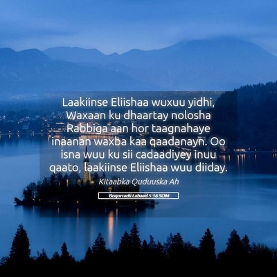 Picture 05 - Boqorradii Labaad 5:16 SOM - Laakiinse Eliishaa wuxuu yidhi, Waxaan ku - Bible Verse Picture