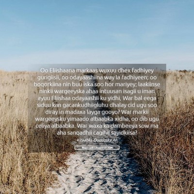Picture 05 - Boqorradii Labaad 6:32 SOM - Oo Eliishaana markaas wuxuu dhex fadhiyey - Bible Verse Picture