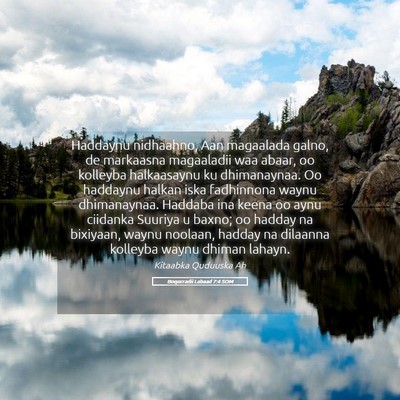 Picture 05 - Boqorradii Labaad 7:4 SOM - Haddaynu nidhaahno, Aan magaalada galno, de - Bible Verse Picture