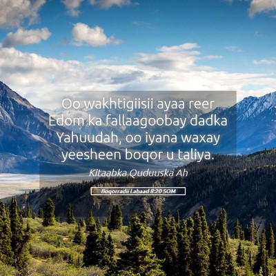 Picture 05 - Boqorradii Labaad 8:20 SOM - Oo wakhtigiisii ayaa reer Edom ka fallaagoobay - Bible Verse Picture