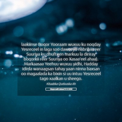 Picture 05 - Boqorradii Labaad 9:15 SOM - laakiinse Boqor Yooraam wuxuu ku noqday Yesreceel - Bible Verse Picture