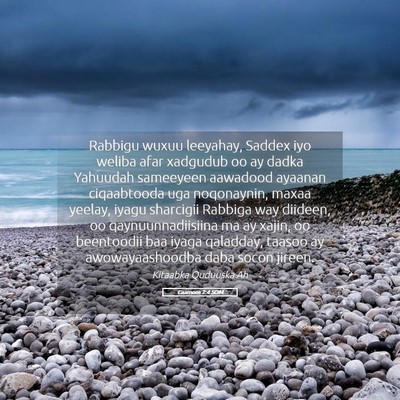 Picture 05 - Caamoos 2:4 SOM - Rabbigu wuxuu leeyahay, Saddex iyo weliba afar - Bible Verse Picture