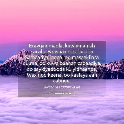 Picture 05 - Caamoos 4:1 SOM - Eraygan maqla, kuwiinnan ah sacaha Baashaan oo - Bible Verse Picture