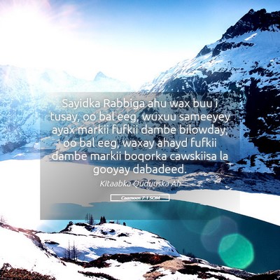 Picture 05 - Caamoos 7:1 SOM - Sayidka Rabbiga ahu wax buu i tusay, oo bal eeg, - Bible Verse Picture