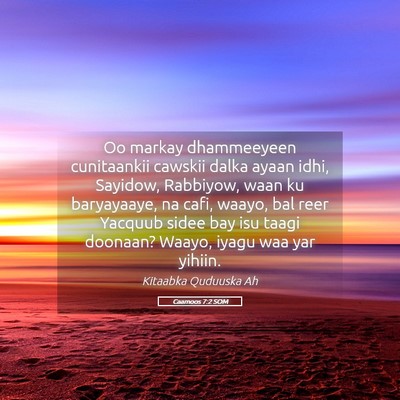 Picture 05 - Caamoos 7:2 SOM - Oo markay dhammeeyeen cunitaankii cawskii dalka - Bible Verse Picture