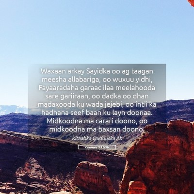 Picture 05 - Caamoos 9:1 SOM - Waxaan arkay Sayidka oo ag taagan meesha - Bible Verse Picture