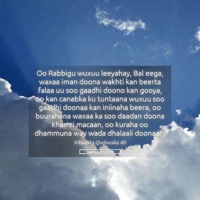 Picture 05 - Caamoos 9:13 SOM - Oo Rabbigu wuxuu leeyahay, Bal eega, waxaa iman - Bible Verse Picture