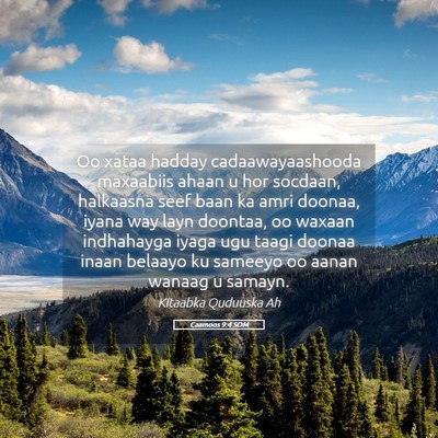 Picture 05 - Caamoos 9:4 SOM - Oo xataa hadday cadaawayaashooda maxaabiis ahaan - Bible Verse Picture