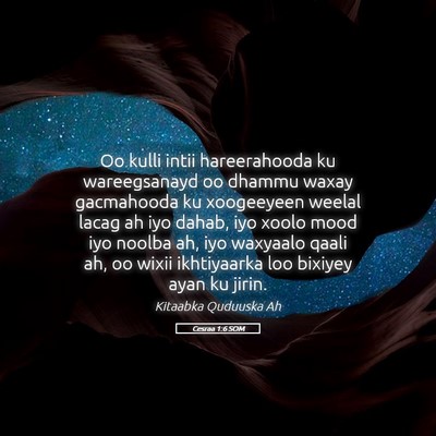 Picture 05 - Cesraa 1:6 SOM - Oo kulli intii hareerahooda ku wareegsanayd oo - Bible Verse Picture