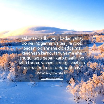 Picture 05 - Cesraa 10:13 SOM - Laakiinse dadku wuu badan yahay, oo wakhtiganna - Bible Verse Picture