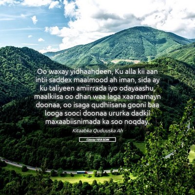 Picture 05 - Cesraa 10:8 SOM - Oo waxay yidhaahdeen, Ku alla kii aan intii - Bible Verse Picture