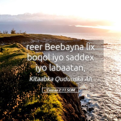 Picture 05 - Cesraa 2:11 SOM - reer Beebayna lix boqol iyo saddex iyo - Bible Verse Picture