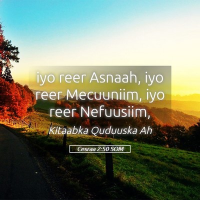 Picture 05 - Cesraa 2:50 SOM - iyo reer Asnaah, iyo reer Mecuuniim, iyo reer - Bible Verse Picture
