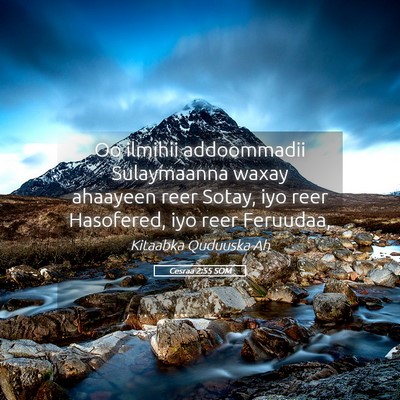 Picture 05 - Cesraa 2:55 SOM - Oo ilmihii addoommadii Sulaymaanna waxay ahaayeen - Bible Verse Picture
