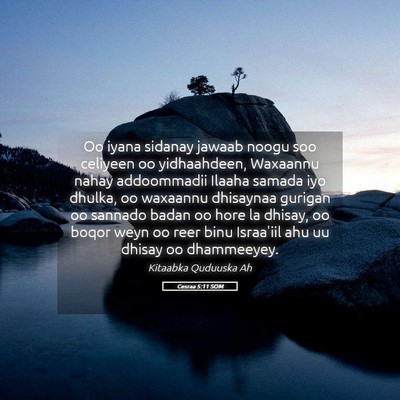 Picture 05 - Cesraa 5:11 SOM - Oo iyana sidanay jawaab noogu soo celiyeen oo - Bible Verse Picture