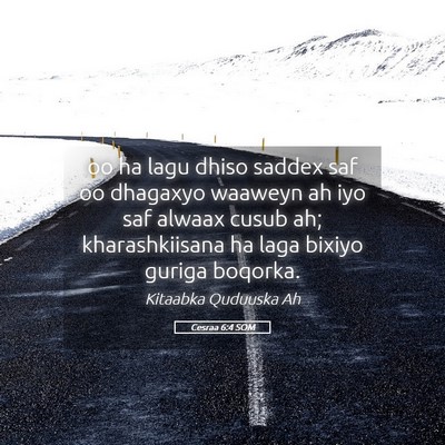 Picture 05 - Cesraa 6:4 SOM - oo ha lagu dhiso saddex saf oo dhagaxyo waaweyn - Bible Verse Picture