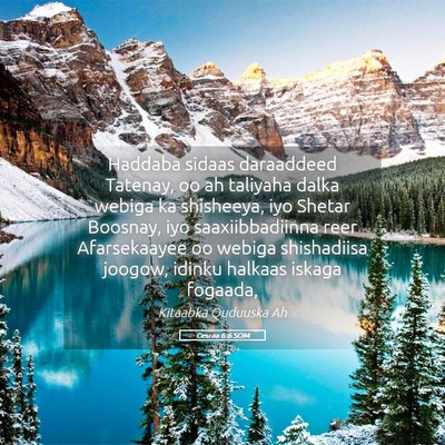 Picture 05 - Cesraa 6:6 SOM - Haddaba sidaas daraaddeed Tatenay, oo ah taliyaha - Bible Verse Picture