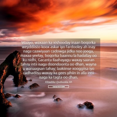 Picture 05 - Cesraa 8:22 SOM - Waayo, waxaan ka xishooday inaan boqorka - Bible Verse Picture