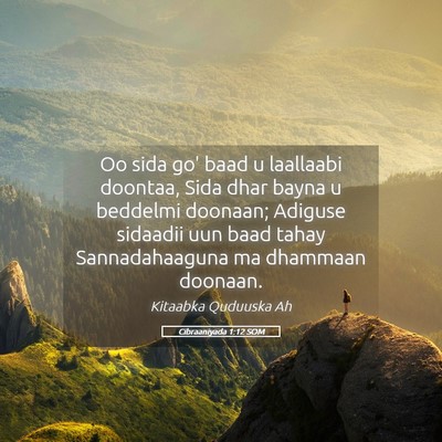 Picture 05 - Cibraaniyada 1:12 SOM - Oo sida go' baad u laallaabi doontaa, Sida dhar - Bible Verse Picture