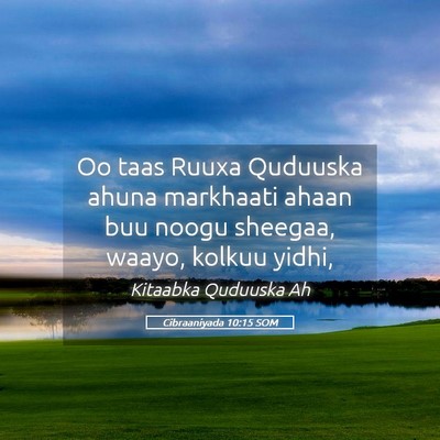 Picture 05 - Cibraaniyada 10:15 SOM - Oo taas Ruuxa Quduuska ahuna markhaati ahaan buu - Bible Verse Picture