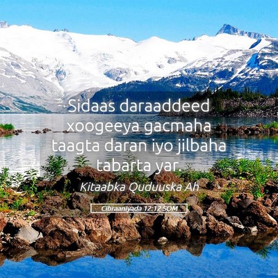 Picture 05 - Cibraaniyada 12:12 SOM - Sidaas daraaddeed xoogeeya gacmaha taagta daran - Bible Verse Picture