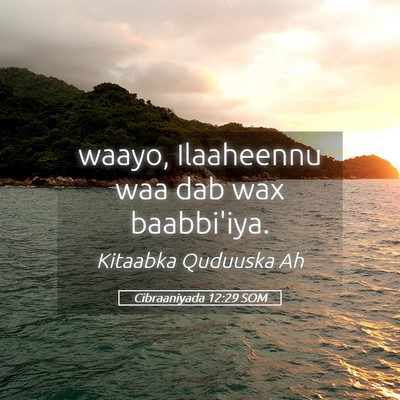 Picture 05 - Cibraaniyada 12:29 SOM - waayo, Ilaaheennu waa dab wax - Bible Verse Picture