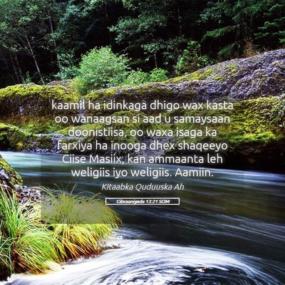 Picture 05 - Cibraaniyada 13:21 SOM - kaamil ha idinkaga dhigo wax kasta oo wanaagsan - Bible Verse Picture