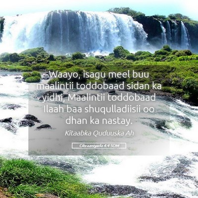Picture 05 - Cibraaniyada 4:4 SOM - Waayo, isagu meel buu maalintii toddobaad sidan - Bible Verse Picture