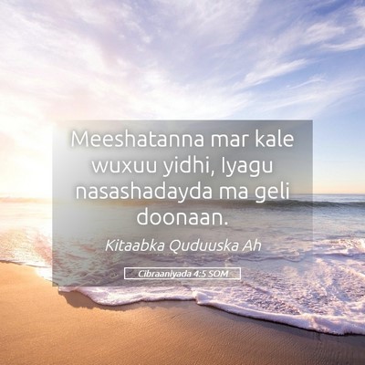Picture 05 - Cibraaniyada 4:5 SOM - Meeshatanna mar kale wuxuu yidhi, Iyagu - Bible Verse Picture