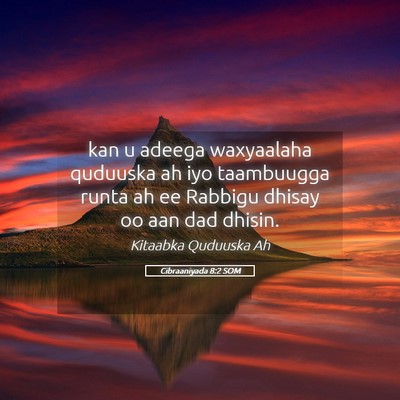 Picture 05 - Cibraaniyada 8:2 SOM - kan u adeega waxyaalaha quduuska ah iyo - Bible Verse Picture