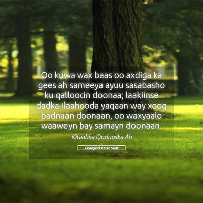 Picture 05 - Daanyeel 11:32 SOM - Oo kuwa wax baas oo axdiga ka gees ah sameeya - Bible Verse Picture