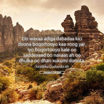 Picture 05 - Daanyeel 2:39 SOM - Oo waxaa adiga dabadaa kici doona boqortooyo kaa - Bible Verse Picture
