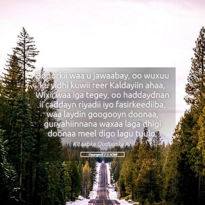 Picture 05 - Daanyeel 2:5 SOM - Boqorkii waa u jawaabay, oo wuxuu ku yidhi kuwii - Bible Verse Picture