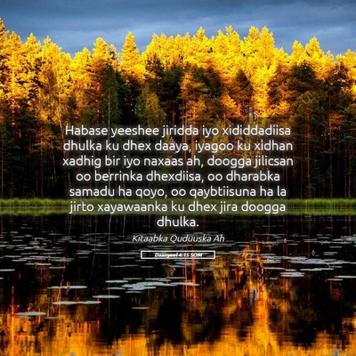 Picture 05 - Daanyeel 4:15 SOM - Habase yeeshee jiridda iyo xididdadiisa dhulka ku - Bible Verse Picture