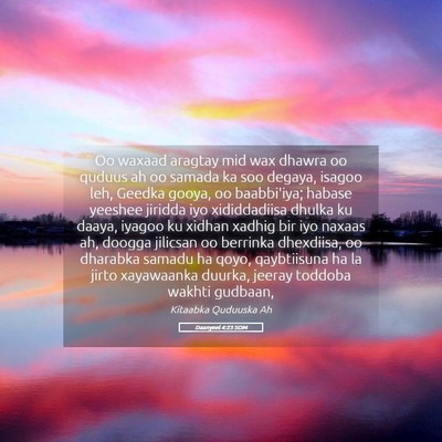 Picture 05 - Daanyeel 4:23 SOM - Oo waxaad aragtay mid wax dhawra oo quduus ah oo - Bible Verse Picture