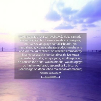 Picture 05 - Daanyeel 5:23 SOM - laakiinse waad iska sarraysiisay Sayidka samada; - Bible Verse Picture