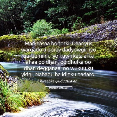 Picture 05 - Daanyeel 6:25 SOM - Markaasaa boqorkii Daariyus warqado u qoray - Bible Verse Picture