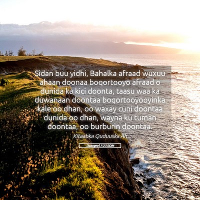 Picture 05 - Daanyeel 7:23 SOM - Sidan buu yidhi, Bahalka afraad wuxuu ahaan - Bible Verse Picture