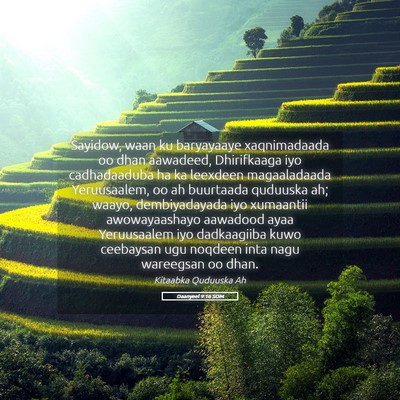 Picture 05 - Daanyeel 9:16 SOM - Sayidow, waan ku baryayaaye xaqnimadaada oo dhan - Bible Verse Picture