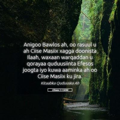 Picture 05 - Efesos 1:1 SOM - Anigoo Bawlos ah, oo rasuul u ah Ciise Masiix - Bible Verse Picture